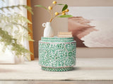 MIRANDA CYLINDER TURQUOISE SHELL INLAY TABLE/STOOL V742-VS3