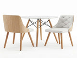 Artiss Table and Chairs Set 3PCS 90cm 2 Seater Round Set for Kitchen, Apartment, DSET-TAB90-2004-WHX2