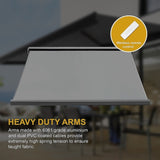 5.0m x 3.0m Retractable Folding Arm Awning Heavy Duty Full Cassette Motorised V63-821243