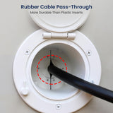 Safoner Aluminum RV Power Cord Hatch Cover, Electric Cable Pass-Through Hatch, Accepts 30A/50A Plugs V1259-DP01-F-53