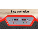 Everfit Vibration Machine Platform Vibrator Resistance Rope Home Fitness Red FIT-H-VP-ROUND-RD