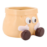 Succulent Pot Resin Cute Decorative Planter with Drainage for Ornament Entryway Key Storage Yellow V1294-YM0901-3111250025111