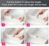 Drawer Dividers 4 Pack, Adjustable Separators High Expandable Bathroom, Closet,Clothing, Office, V1369-AZ3-W-02020