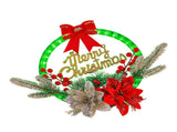 Christmas Wreath Lightation Artificial Red Berry Pine Needle LED Lighted Christmas Wreath V1294-YM0901-3119240059611