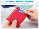 Minimalist Slim Wallet, Leather Front Pocket RFID Blocking Wallet Credit Card Holder Money Clip with V1259-DP01-A-5199