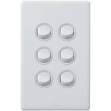 Legrand Excel Life 16AX 230/240V 6 Gang Flush Switch, White V1202-V1-LEGED7706WE