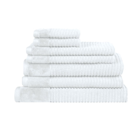 Royal Excellency 7 Piece Cotton Bath Towel Set - White V442-RAN-TOWEL-ROYALEX7PCE-WHITE-RE