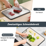 1 Piece Reversible Cutting Board Titanium PP or Stainless Steel PP Non-Slip Durable Food Grade, V1188-MS-325-1415