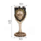 Resin SunFramed Skull Goblet 2 PCS, Retro Relief Sculpted Cup, Stainless Steel Inner Insert, V1221-XM-LB4271-ZS107