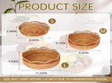 Handwoven Rattan Woven Basket Set of 3, Handmade Bread Serving Basket for Breakfast and Kitchen V1237-ZY-924-220