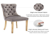 AADEN 6x Velvet Dining Chairs with Golden Metal Legs-Grey V226-SW1501GY-3