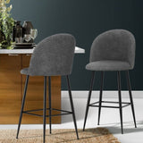 Artiss Bar Stools Kitchen Counter Barstools Sherpa Metal Chairs x2 BA-TW-8098-CHX2