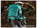 MultiPurpose Camping Hiking Backpack 60L Deep Olive Green,Nylon Daypack Equipped with Rain V1221-XM-LB5242-ZS166