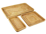 Rattan Tray Tabletop Organization Hand Woven Snack Storage Basket Multifunctional Serving Tray 3 Pcs V1294-YM0703-3118230023614
