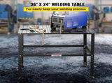 Welding Table 36" x 24", 800LBS Capacity Welding Workbench Table, Heavy-Duty Work Bench with 0.63" V952-GDXHZ800LB36HJ2L5V0