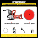 Electric Concrete Saw, 14" Concrete Cutter, 1800W Concrete Saw, Electric Circular Saw with 14" Blade V952-QZJDD14SGJAC00001V3
