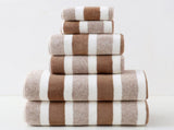 Luxury Cotton Brown Wide Stripe Towel Set - 6 Piece Set V888-ELOSUNG11389
