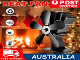 5 Blades Stove Fan Heat Powered Fireplace Accessory Wood Burning Stove Fan V201-W12898856