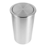 Countertop Embedded Garbage Bin Plated Silver Stainless Steel Hygienic Swing Lid V1192-AZ-W-31440