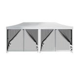 Instahut Gazebo Pop Up Marquee 3x6m Wedding Party Outdoor Camping Tent Canopy Shade Mesh Wall White GAZEBO-POP-M-FG-3X6-WH