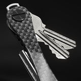 KeySmart Original - Compact Key Holder and Keychain Organiser - Carbon Fiber 3K - 2 V398-KS019-CF3K-2P