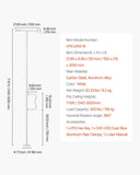VEVOR Floor-to-Ceiling Transfer Pole 136kg Capacity for 2.14-3.05m Ceiling White V952-LDSAQFSBS710R8PPAV0