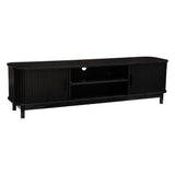 160cm Ribbed Black Entertainment Unit V264-TAB-727C-BLK