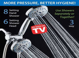 AquaCare As-Seen-On-TV High Pressure 48-setting Rain & Handheld 3-way Shower Head Combo - Anti-clog V1258-DP02-WO-685