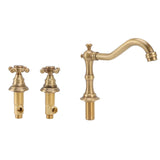 Double Handle Faucet Copper Leakproof Corrosion Resistant Beautiful G1/2 Thread Three Hole Bathroom V1294-YM0715-3112220048611