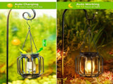 Black White Outdoor Hanging Lanterns Solar Powered Lanterns Outdoor Lighting Garden V1347-124-WHI-28920