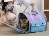 Blue And Purple Portable Pet Carrier Backpack - Spacious, Breathable, Travel-Friendly for Cats V888-ELOSUNG21975