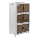Collapsible Stackable Storage Bins Dustproof Folding Storage Bins Organizer with Lids 4 Moveable V1294-YM0901-3116230015513