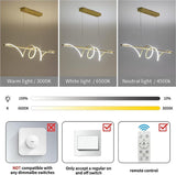 BAMDECOR A202 Modern LED Linear Pendant Lights with Dimmable LED 160cm V255-BAM-A202-1.5-GOLD