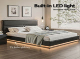 Artiss Bed Frame Queen Size LED Gas Lift Black LUMI BFRAME-E-LUMI-Q-BK-ABC