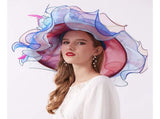 Women's Organza Saturday Horse Racing Derby Day Wide Church Hat V1366-AZ2-W-19895