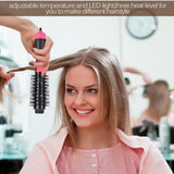 2-in-1 Black-Purple Negative Ion Hot Air Styler Brush - 7-Level Temp & 3-Gear Speed, Fast Drying V888-ELOSUNG42066