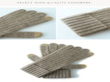 Elephant Gray Unisex Touchscreen Ribbed Warm Cycling Windproof Knitted Five-finger Gloves V888-ELOSUNG32680