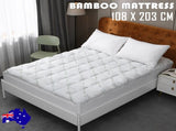 Bamboo Pillowtop Mattress Topper Luxury Bedding Mat Pad Protector Cover King Single 108 x 203 cm V201-W12782545