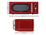Devanti 20L Microwave Oven 700W Red MIO-EF20L-RD