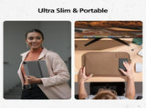 Foldable Bluetooth Keyboard with Touchpad and Stand for iPad/iPhone/MacBook,3-Device Ultra Slim PU V1107-888-86290-BLK