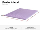 Giselle 5cm Memory Foam Mattress Topper Lavender Infused Egg Crate Pad Mat Queen MATTRESS-TOP-EC-5LA-Q