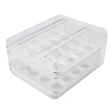 Egg Drawer Double Layer Transparent 32 Lattice Large Capacity Egg Storage Box for Refrigerator White V1294-YM0716-3118220147113