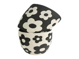 Set 2 Assorted Monochrome Flower Planters w Hole Plug 17cm V637-88736PLN