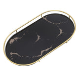 Bathroom Storage Tray Light Luxury Decorative Golden Texture Oval Bathroom Organiser Tray for Soap V1294-YM0710-3112230084612