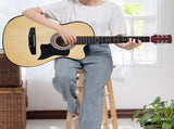 Karrera 38in Cutaway Acoustic Guitar with Carry Bag - Natural CC38-NAT