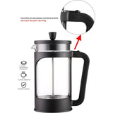 1 Liter/34 Oz French Press Coffee/Tea Maker Heat Resistant Borosilicate Glass, Stainless Steel V1188-MS-227-1535