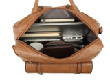 Black Retro Soft PU Leather Backpack for Women - Water-Resistant Large Capacity Travel Rucksack with V888-ELOSUNG45250