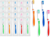 100 Pack Bulk Toothbrush Package with Covers Premium Quality Individually Wrapped Tooth Brushes, V1258-DP02-C-1105