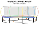 Kahuna 10 ft x 15 ft Oval Outdoor Trampoline w/ Basketball Set Reversible Rainbow & Orange Safe TRA-ZOV-1015-RBOR-BB