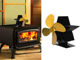 4 Blade Thermal Heat Powered Wood Stove Fan Fireplace Accessory for Heat DistributionGold V1294-YM0901-3117200136215